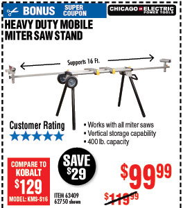 Heavy Duty Mobile Miter Saw Stand