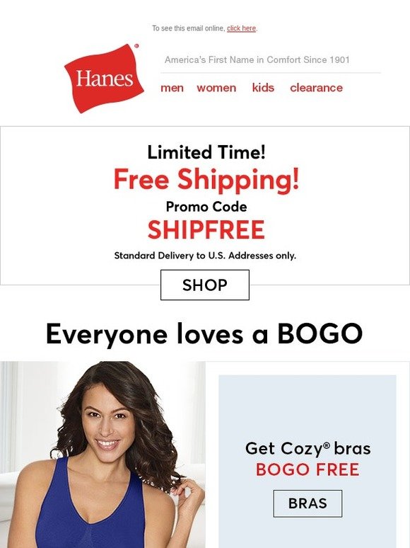 Hanes: Ship Free + His and Her BOGOs! | Milled