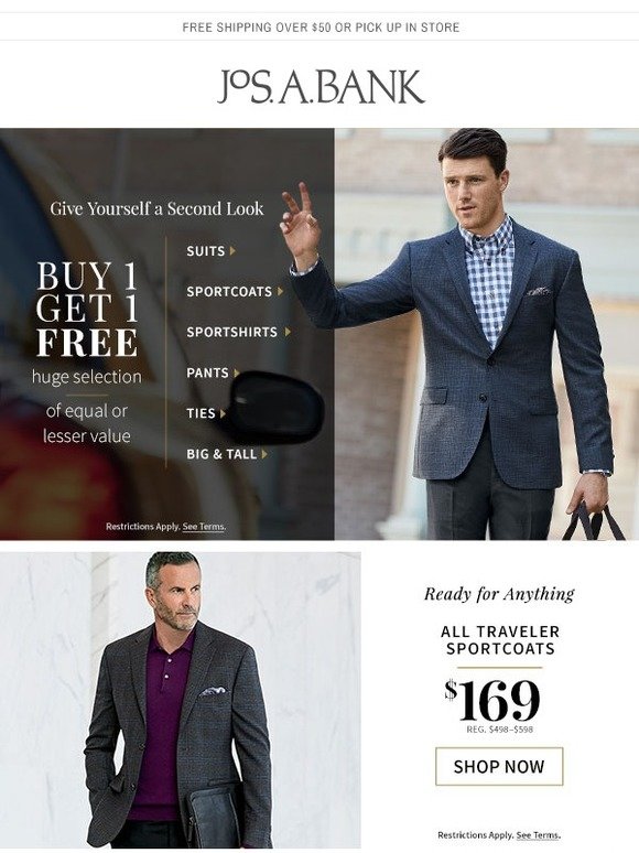 jos a bank suits buy 1 get 2 free