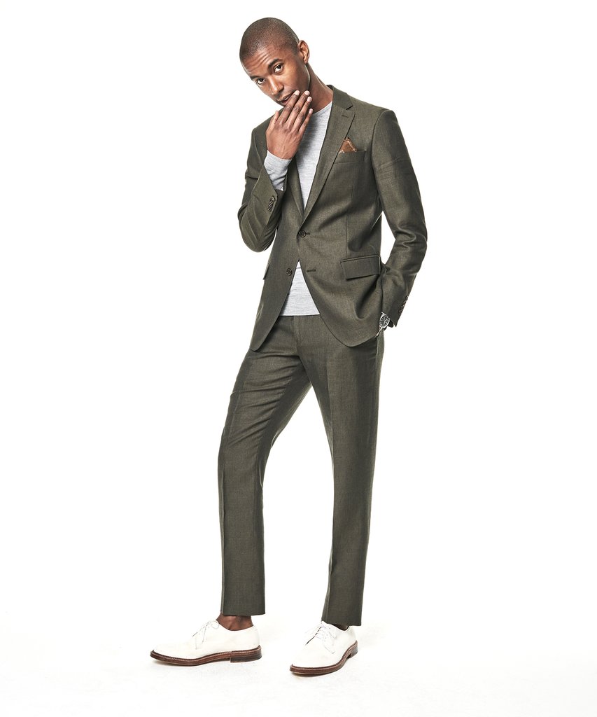 SUTTON LINEN JACKET IN OLIVE