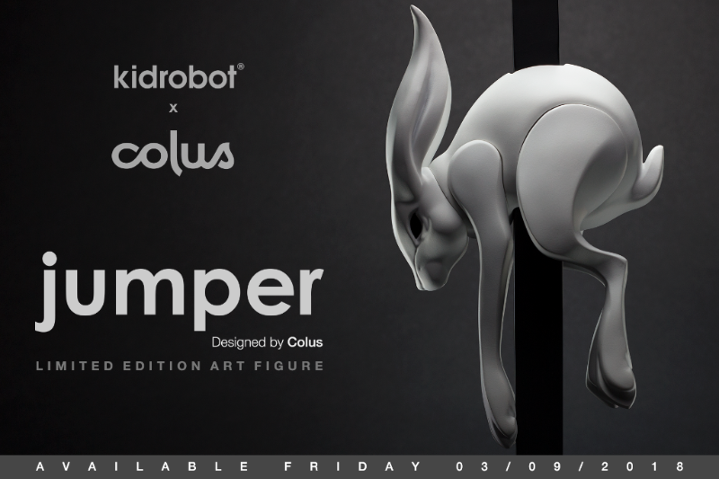 Jumper Matte Black Art Figure By Colus x Kidrobot Brand New 