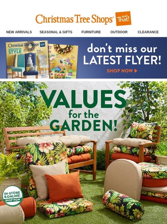 Christmas Tree Shops Open ASAP for Our Latest Flyer + Garden Values Milled