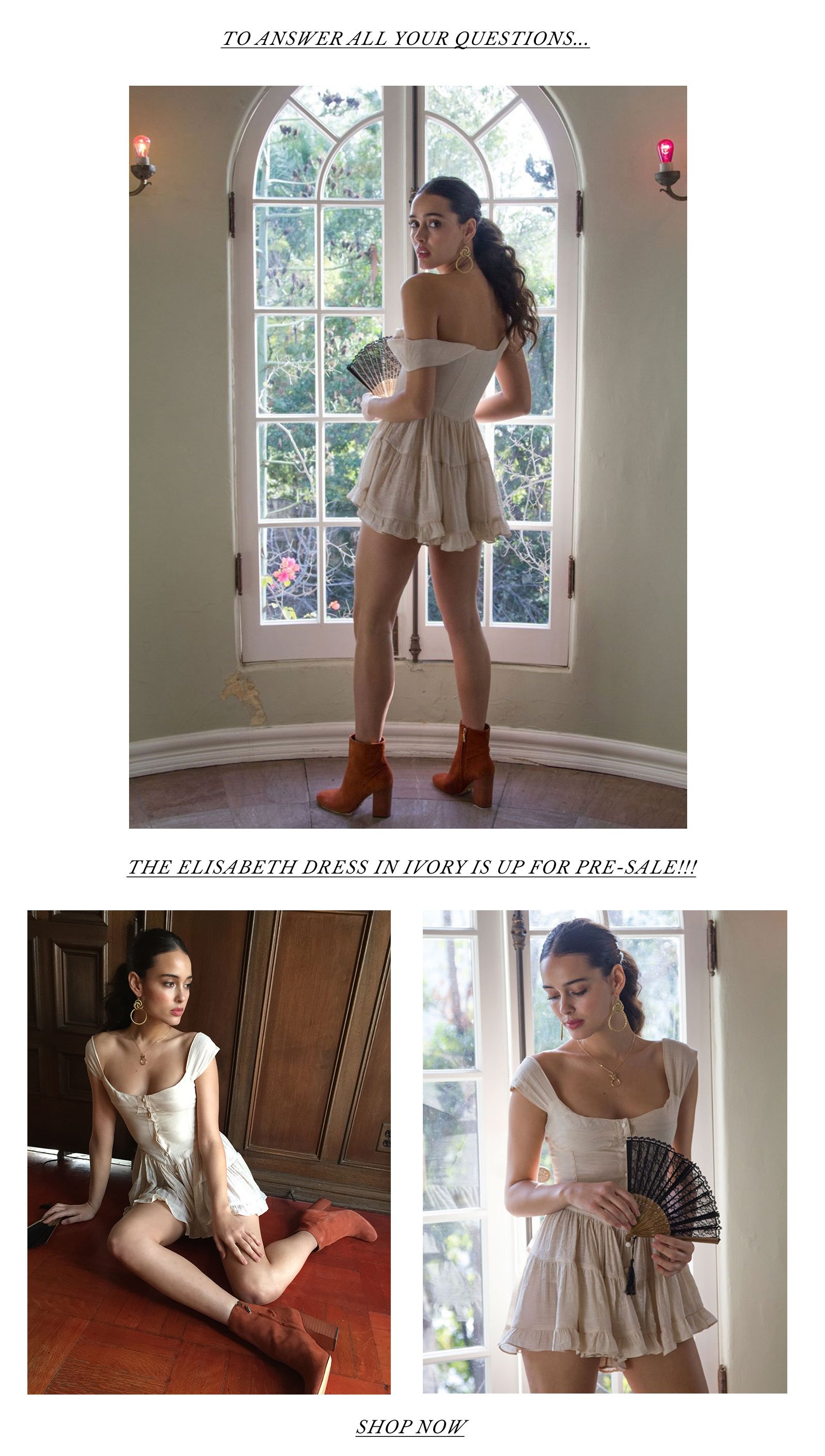 Vanessa Mooney - The Elisabeth Romper Dress - Ivory - Dresses 