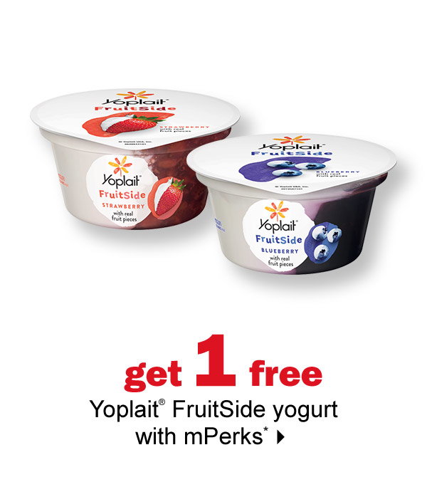 get 1 free Yoplait FruitSide yogurt with mPerks*