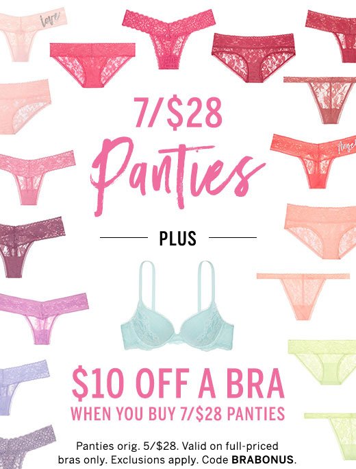 Victoria's Secret: 7/$28 Panty Party starts now!