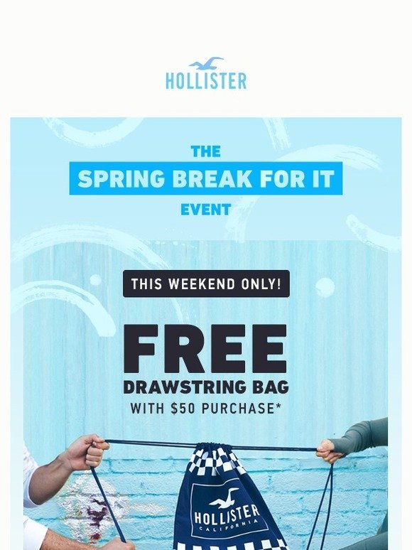 hollister drawstring bag