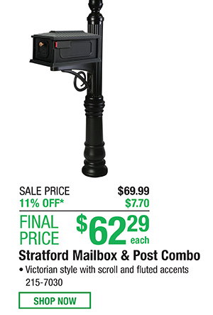 Stratford Mailbox & Post Combo