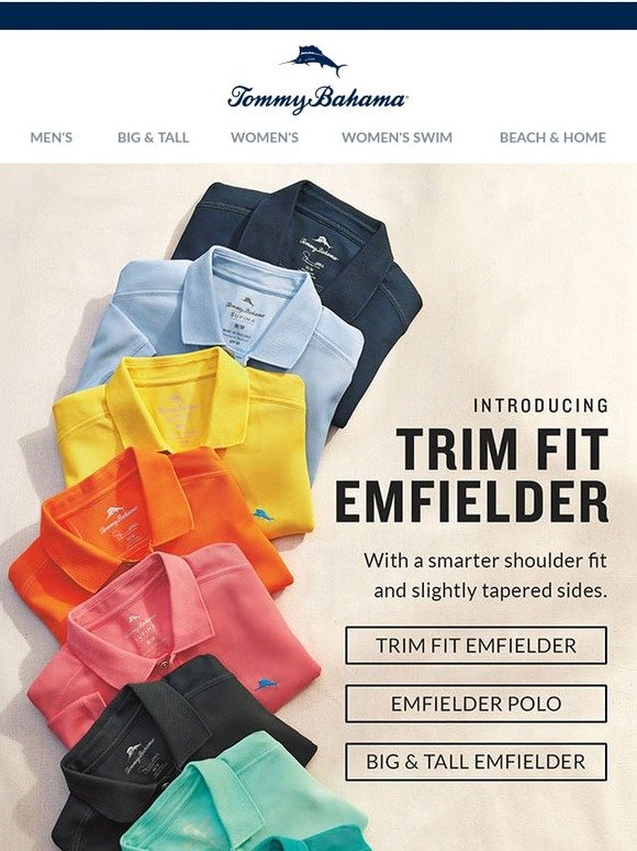 tommy bahama trim fit emfielder polo