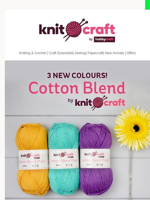 Hobbycraft New Downloadable Patterns For Knitcraft Cotton Blend Milled