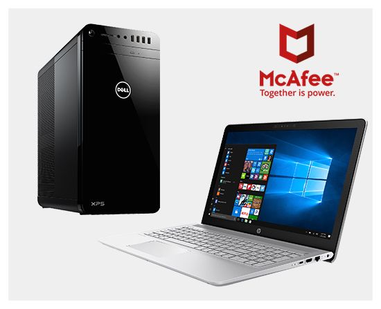 Select Laptops and Desktops with McAfee Multi Access (1-Year)
