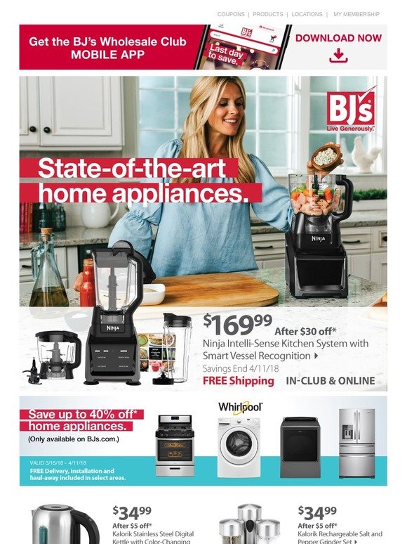 BJs Wholesale Club Huge savings on small and major appliances Milled