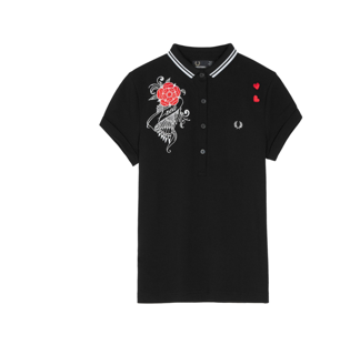 Amy Winehouse Embroidered Piqué Polo Shirt