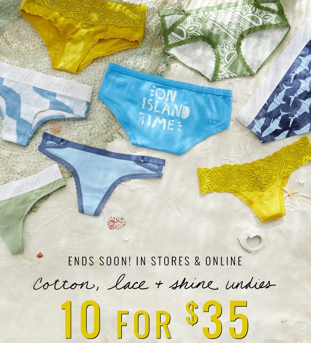 aerie: Let's Shell You About 10/$35 Undies