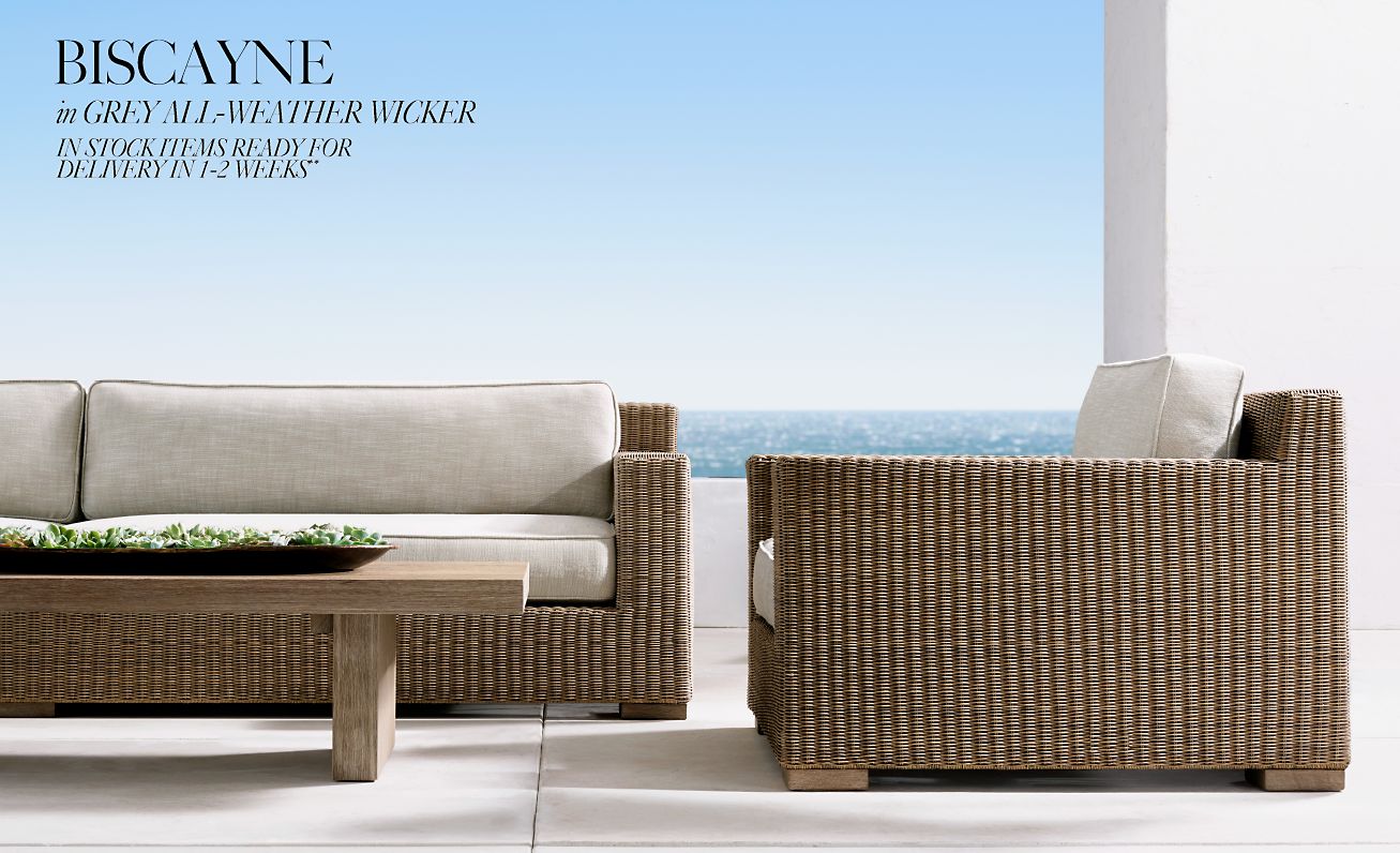 Restoration Hardware Explore the Aegean Outdoor Collection. In Stock