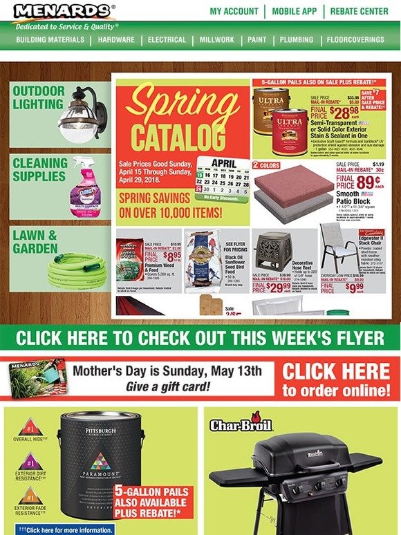 Menards Spring Savings On Over 10,000 Items Milled