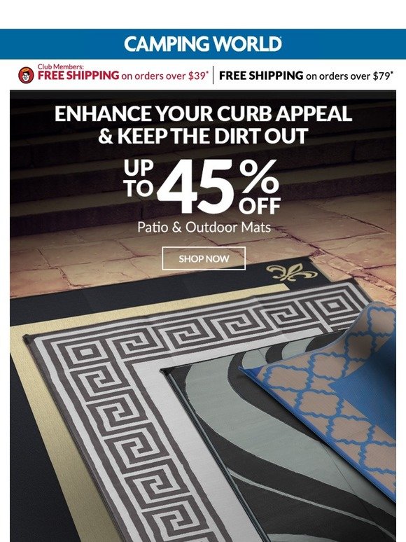 Camping World Patio Mats & Outdoor Rugs up to 45 OFF! Milled