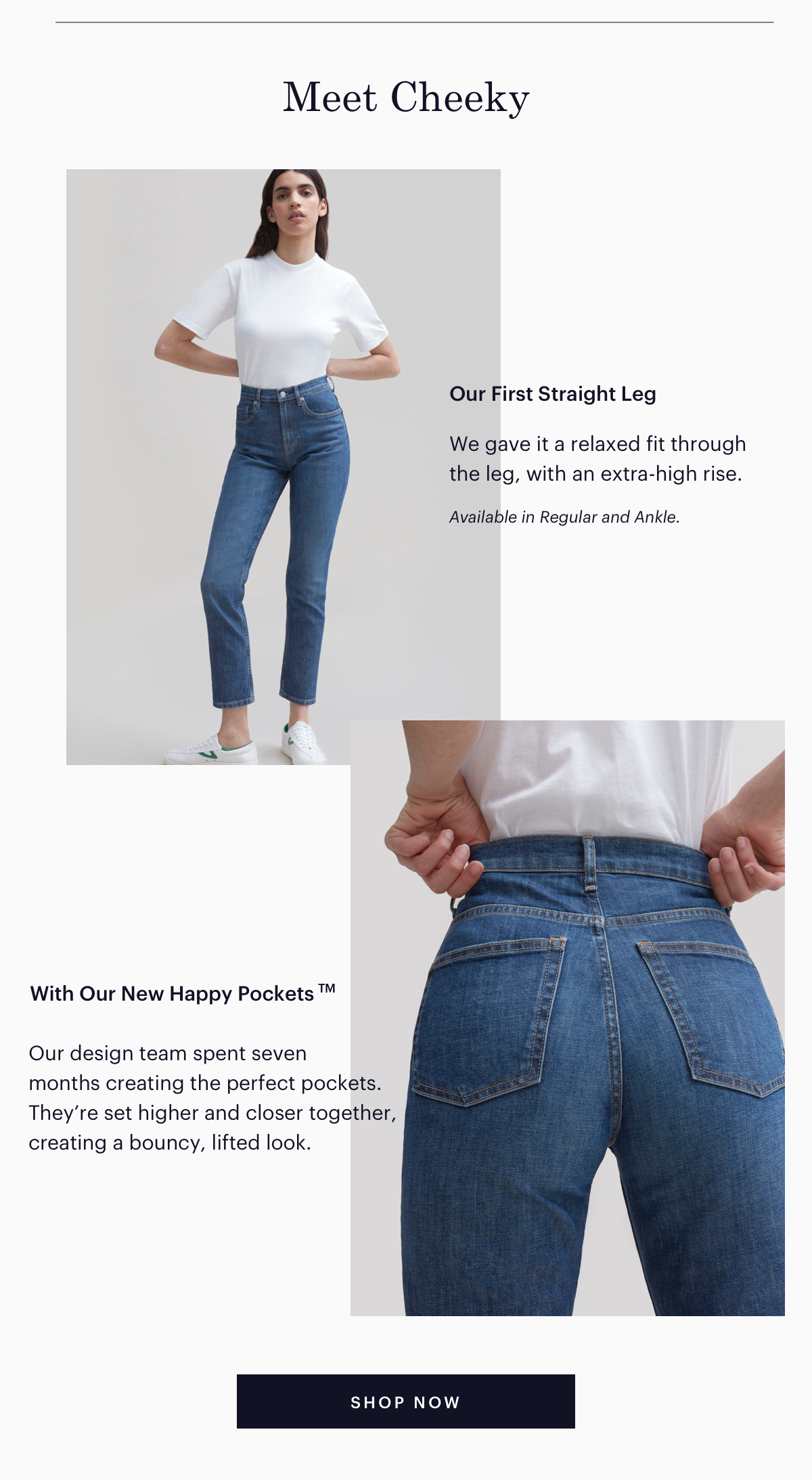 cheeky fit straight leg denim