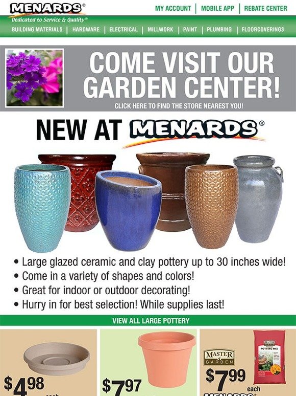 Menards New At Menards Large Ceramic Pottery Milled