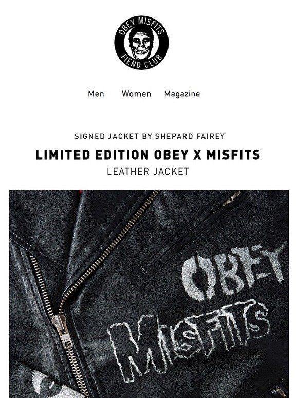 obey misfits leather jacket