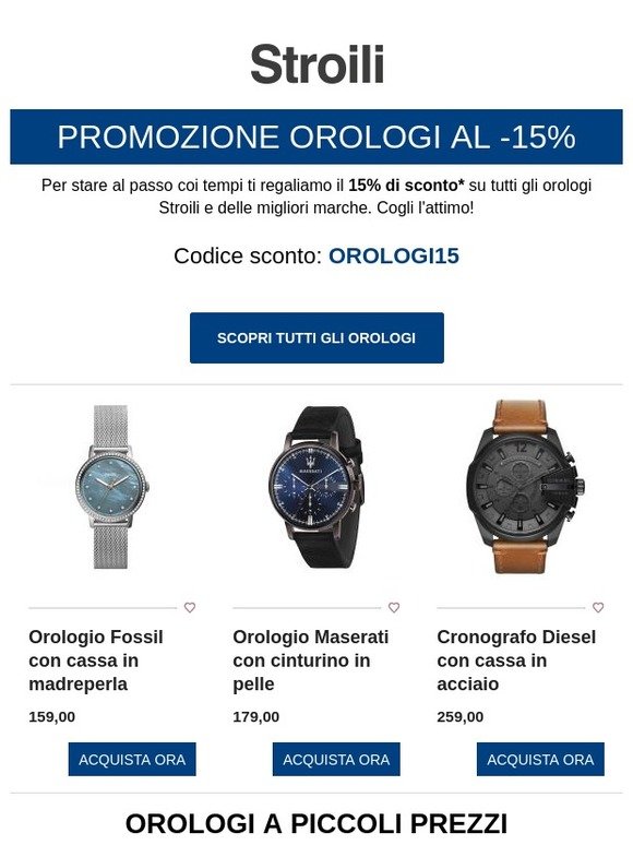 Stroili Oro: Sconto del 15% su orologi: Fossil, Maserati, Daniel Wellington  e tanti altri. Nuova collezione Secret Lace, scoprila! | Milled