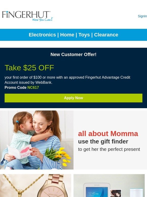 Fingerhut Fingerhut Shop the GIFT FINDER Mother’s Day is 5/13! Milled