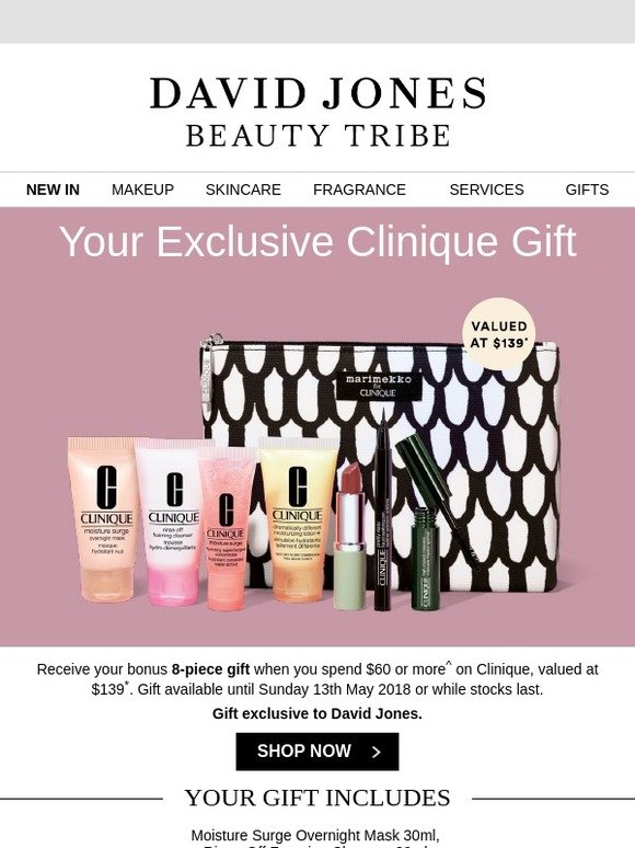 David Jones: Your exclusive Clinique gift | Milled