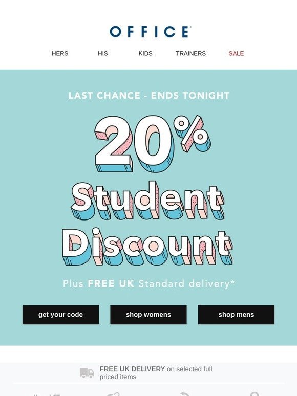 office shoes student discount