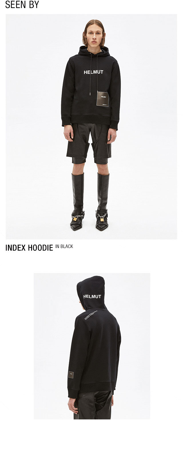 HELMUT LANG seen by Shayne Oliver Index Hoodie - Black