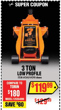 3 ton Steel Heavy Duty Low Profile Floor Jack with Rapid Pump®