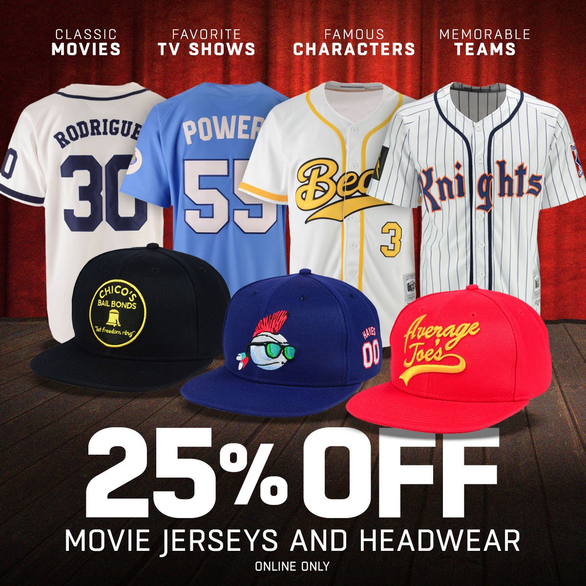 Lids: 25% Off Movie Hats and Jerseys! | Milled