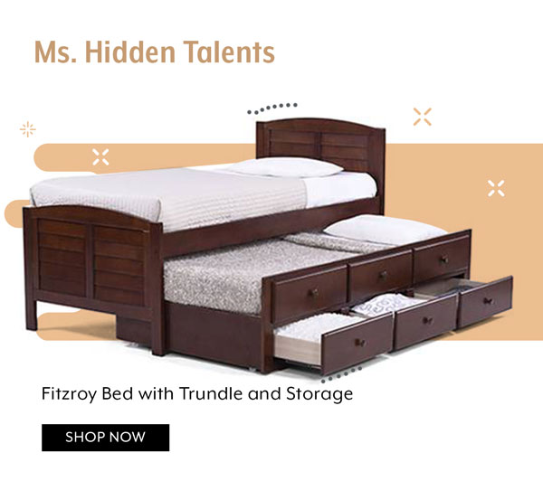 Fitzroy Bed with Trundle and Storage