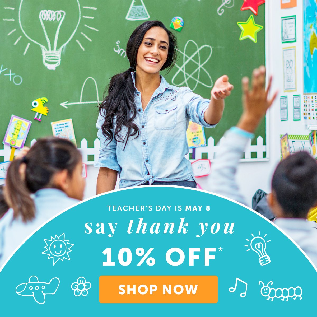 Send Teacher a special Thank you in time for Teacher's day!