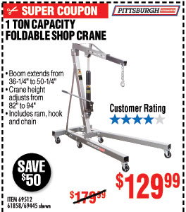 1 Ton Capacity Foldable Shop Crane