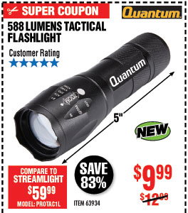 588 Lumen Tactical Flashlight