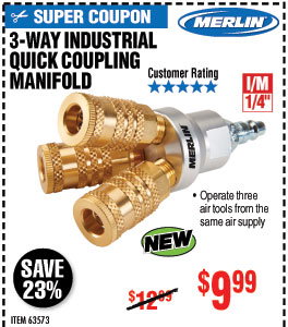 3-Way Industrial Quick Coupling Manifold