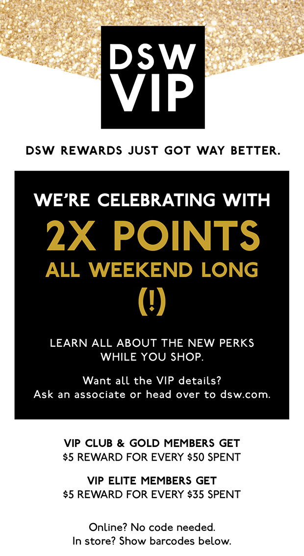 Dsw on sale reward points