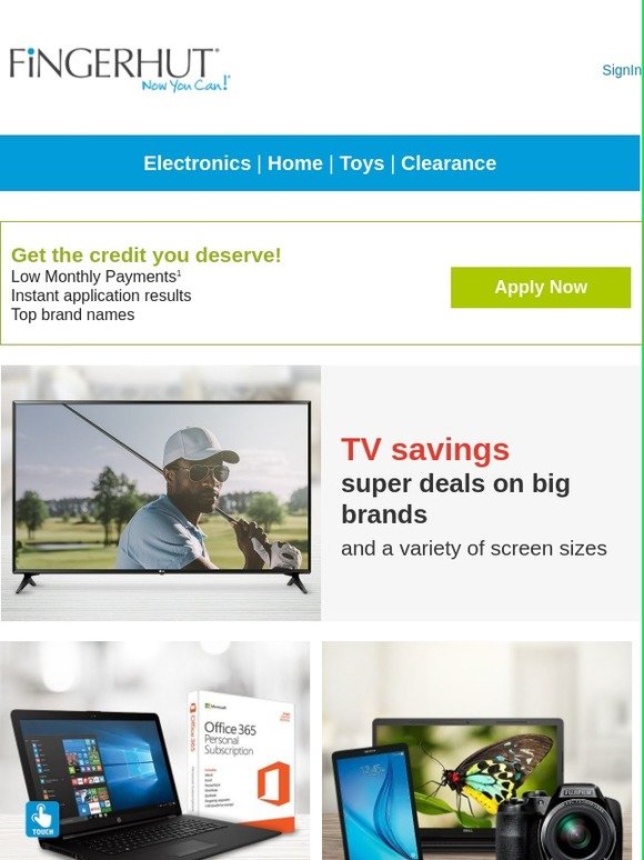 Fingerhut Fingerhut TV SAVINGS! Samsung, LG, VIZIO and more! Milled