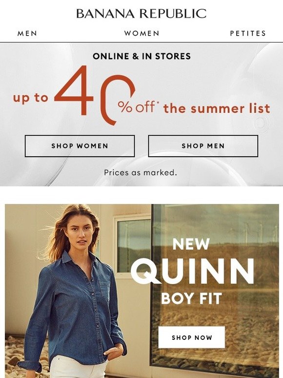 Banana Republic Introducing our new Quinn boy fit Milled