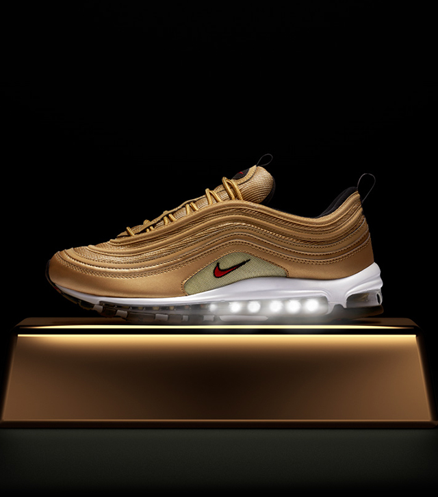 gold nike air max 97 kids