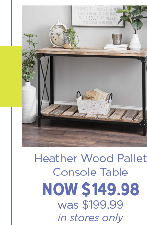 heather wood pallet console table