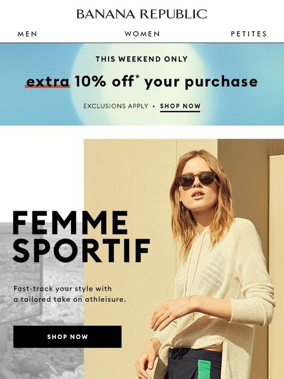 Banana Republic Tailored athleisure? Game changer. Milled