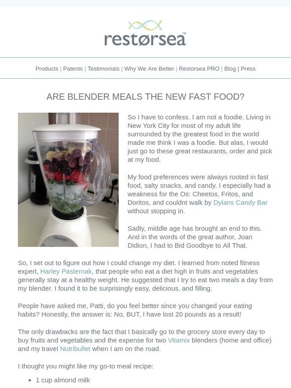 Restorsea Are Blender Meals the New Fast Food? Milled