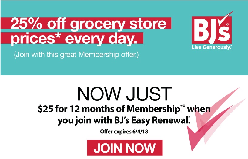 BJs Wholesale Club 25 for 12 months of Membership Milled