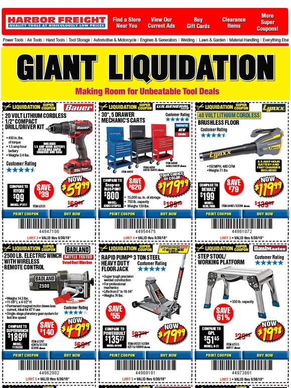 Harbor Freight Tools Giant Liquidation • Making Room for Unbeatable