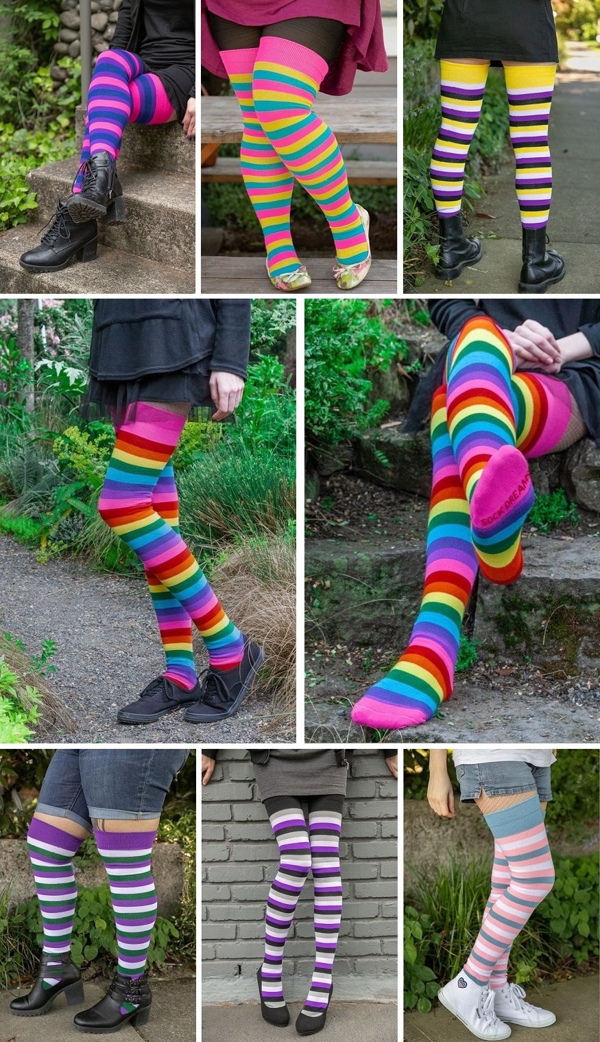 Sock Dreams - Neon Rainbow Tights - Unique Colorful Socks