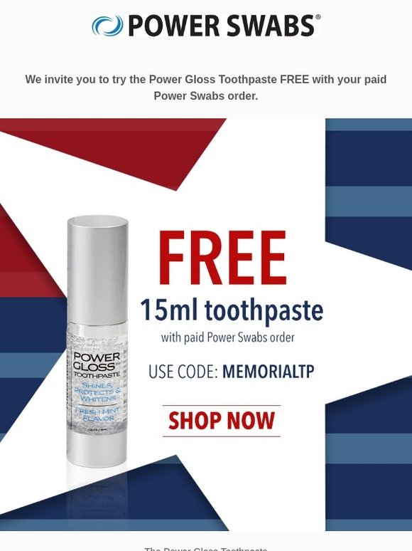 Power Swabs-FREE Memorial Day Offer