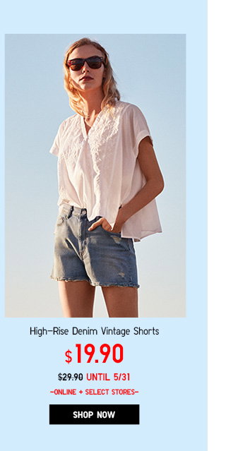 WOMEN HIGH RISE DENIM SHORTS - SHOP NOW