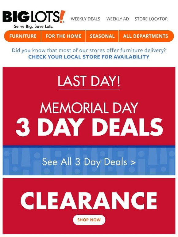 Big Lots Memorial Day Deals End Today! Milled