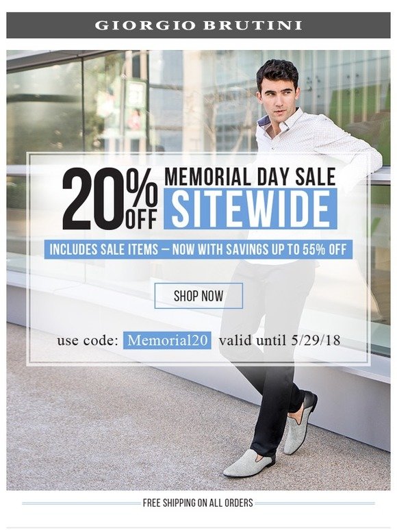 20% OFF SITEWIDE – MEMORIAL DAY SALE