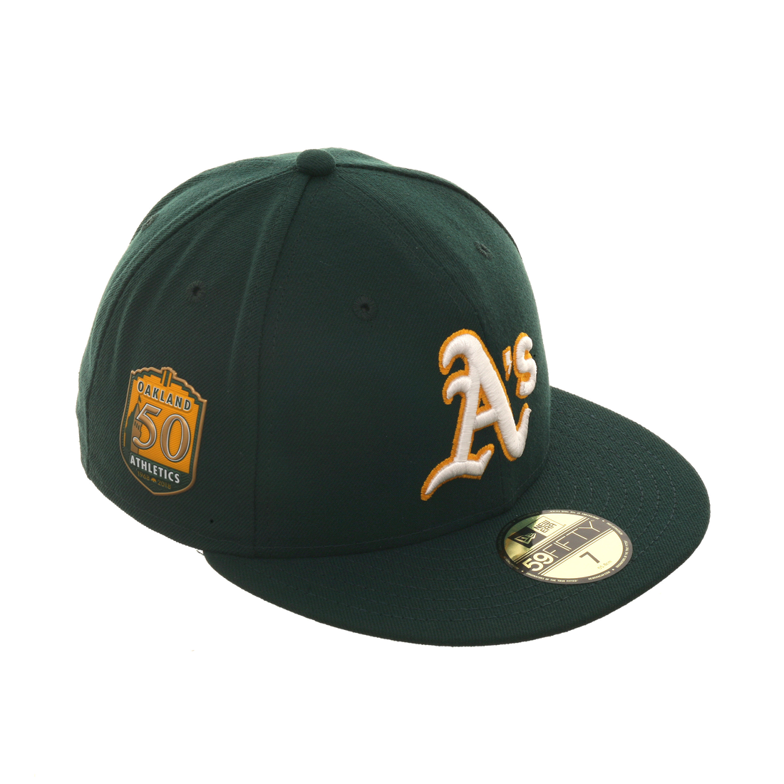 OAKLAND ATHLETICS 50TH ANNIVERSARY DARK GRAY GREEN VISOR YELLOW